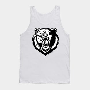 Cool black bear head design with a angry face. Tank Top